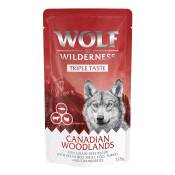 Wolf of Wilderness "Triple Taste" 12 x 125 g pour chien Canadian Woodlands - bœuf, cabillaud, dinde