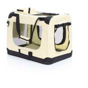 Fudajo - Caisse de transport beige pliable pour animaux domestiques, s (50x34x36cm) Poignée Couverture - beige