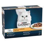 Lot mixte Gourmet Perle 12 x 85 g pour chat - Duo de