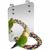 Miroir oiseau percher corde cage perroquet/perruche/oiseau/calopsitte/perruche