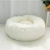 Niche ronde en peluche d'automne et d'hiver, diamètre 40 cm, blanc
