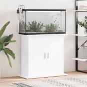 vidaXL Support d'aquarium blanc brillant 81x36x73 cm bois d'ingénierie