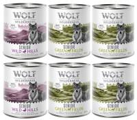 Wolf of Wilderness Senior 6 x 800 g pour chien - Lot mixte : agneau & poulet, canard & veau