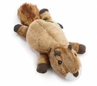 goDog Flatz Squirrel Toy with Chew Guard