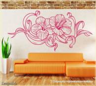 Sunnywall.de Sticker Mural Fleur d'hibiscus Fleur Nœud
