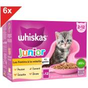 Whiskas - junior 72 Sachets fraîcheur en gelée 4 variétés pour chaton 85g (6x12)