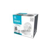 M Pets - snail Distributeur d'eau avec filtre - 2800 ml - Blanc, Gris et Transparent