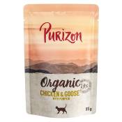 Lot Purizon Organic Bio 12 x 85 g pour chat - poulet, oie, potiron