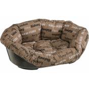 Sofa' Corbeille en plastique pour chiens et chats avec coussin rembourrée. Diverses mesures.. Variante 8 - Mesures: 85 x 62 x h 28.5 cm - Marron