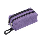 2 pièces violet) Distributeur de sac poub pour chien avec 2 fermetures éclair, fermeture à ressort et crochet durable en tissu Oxford pour chien,
