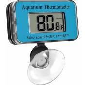 Thermomètre d'aquarium, thermomètre numérique étanche avec ventouse, thermomètre de température d'eau d'aquarium pour poissons comme Betta(Bleu)