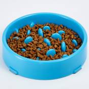 Bol Antidérapant Design Pet Slow Food Bowl (bleu)