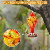 Fei Yu - Mangeoire �� eau pour colibris Mangeoire �� oiseaux en verre peint Mangeoire �� colibris en verre peint