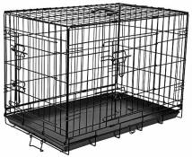 Flamingo Cage avec 2 Portes pour Chien Noir 63 x 43