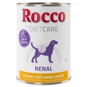 6x400g Rocco Diet Care Renal poulet, patate douce - Pâtée pour chien