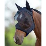 Fortuneville - Masque Anti-Mouches pour Cheval Protection uv avec Oreillettes Noir