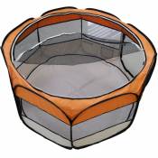 Hofuton Parc à Chiots Clôture Octogonal Pliable 116 x 116 x 61 cm pour Animaux Chien Orange