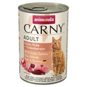 Lot animonda Carny Adult 12 x 400 g pour chat - poulet, dinde, cœurs de canard