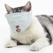 Muselière de chat respirante, muselière de retenue de chat en coton pour le toilettage et la coupe des ongles Section de protection des yeux S