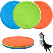 Sunxury - Frisbee léger interactif en caoutchouc souple pour chien, 3 pièces, jouets pour petits et grands chiens – Flotte dans l'eau, sans danger