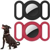 Airtag Collier de chien en silicone pour localisation GPS,Housse de protection compatible avec Apple Airtag Sécurité et anti-perte,collier pour chien