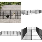 Chenil d'extérieur pour chiens Acier 11,26 m² - chenil