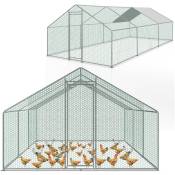 Einfeben - Enclos poulailler parc grillagé acier galvanisé Cage parc enclos pour animaux 4x3 m