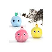Lot de 3 jouets moelleux en peluche pour chat avec SilverVine et herbe à chat supplémentaires, boules de gazouillis interactives pour chat.