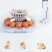 Merkmak - Incubateur automatique 12 oeufs avec reapprovisionnement automatique en eau pour faire couver des poulets, des canards ou des cailles