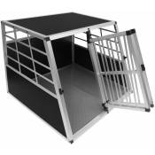 Monster Shop - Cage de Transport en Aluminium pour Animaux Format Large Chien Chat Lapin - 90 x 97 x 69 cm - Trapèze - 2 Portes - black