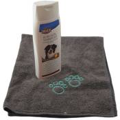 Shampoing à l'huile de coco 250 ml + une serviette en microfibre pour chien Animallparadise