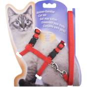 Tuserxln - Harnais pour chat, collier de sangle en nylon de conception réglable avec laisse, harnais de sécurité pour chat pour petit chat, chien et