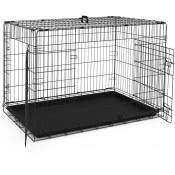 Vounot - Cage pour chien pliable avec 2 portes verrouillable plateau amovible 122x75x81cm