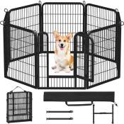 Yaheetech - Parc pour Chiens 8 Panneaux Cage Chenils chien Enclos en métal 80 cm de Hauteur Clôture pour Chiot Rongeur Lapin Barriere chien avec sac