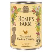 24x400g Rosie's Farm Adult poulet, dinde - Pâtée pour chien