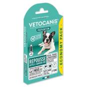 VETOCANIS 4 Pipettes anti-puces et anti-tiques - Pour petit chien 2-10 kg - 4x 1 mois de protection
