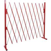 [JAMAIS UTILISÉ] Grillage HHG-374, grille protectrice télescopique, aluminium rouge/blanc hauteur 153cm, largeur 32-265cm - red