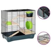 vidaXL Cage pour hamsters gris 58x32x54 cm polypropylène
