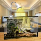 Lampe chauffante pour reptiles avec pince avec 2 ampoules E27 à spectre complet Uva + uvb 25w Base 360 Pince pivotante Lampe d'aquarium pour