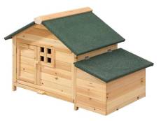 Poulailler en bois avec pondoir - 2 poules - L. 106 x P. 64 x H.71 cm - Naturel- ANSER