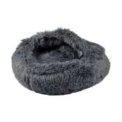 Coussin chausson pour animaux Fluffy - Gris anthracite - D 55 x H 15 cm