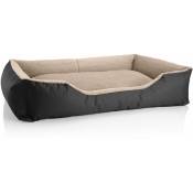 Lit pour chien Beddog TEDDY,canapé,coussin, panier corbeille lavable avec bordure:XXL, namib-black (noir/beige)