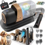 Tondeuse pour chiens avec aspirateur Tondeuse silencieuse avec akku Set de toilettage avec accessoires pour chien & chat Tondeuse pour poils