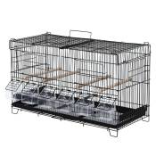 Pawhut Cage à oiseaux avec mangeoire tiroir à déjection métal noir 59,5 x 29,8 x 35,3 cm