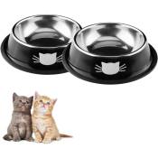 SHINING HOUSE Gamelle pour Chat 2 pièces Chat Bol,