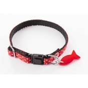 Martin Sellier - Coll chat pois 17/27 rouge bicolore