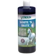 Vetrolin white'n brite Shampooing blanchissant concentré pour chevaux blancs et gris 946 ml