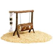 Balançoire en bois pour hamster et souris petit rongeur. Animallparadise Marron