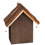 Hôtel à insectes, à suspendre, en bois, h x l x p : 23 x 19 x 12,5 cm, pour coccinelles, marron - Relaxdays
