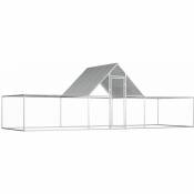 Poulailler 6 x 2 x 2 m avec un toit résistant à l'eau acier galvanisé